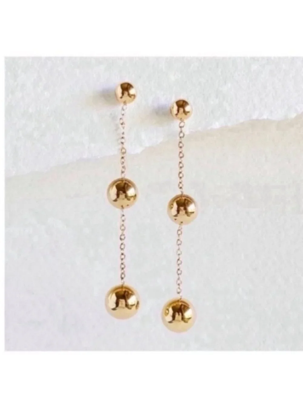 New! Free People Gold Ball Drop Earrings (3048) NWOT